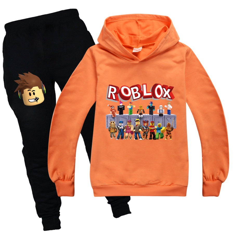 Roblox Kids 2 Pieces Hoodie And Sweatpants Suit Girls Boys Casual Swea Sgoodgoods - orange and black suit roblox