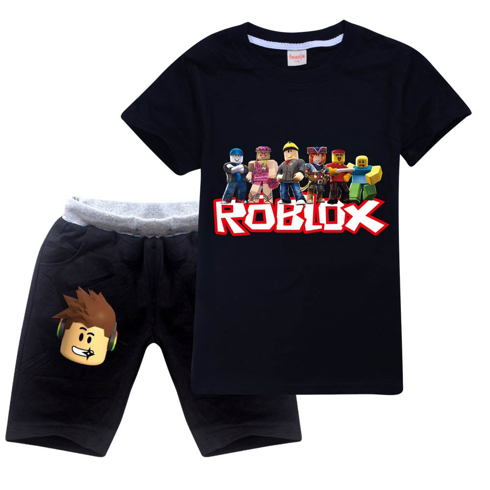 Roblox Kids 2 Pieces Sweatsuit Summer T Shirt And Shorts Cotton Suit Sgoodgoods - roblox summer games logo t shirt roblox