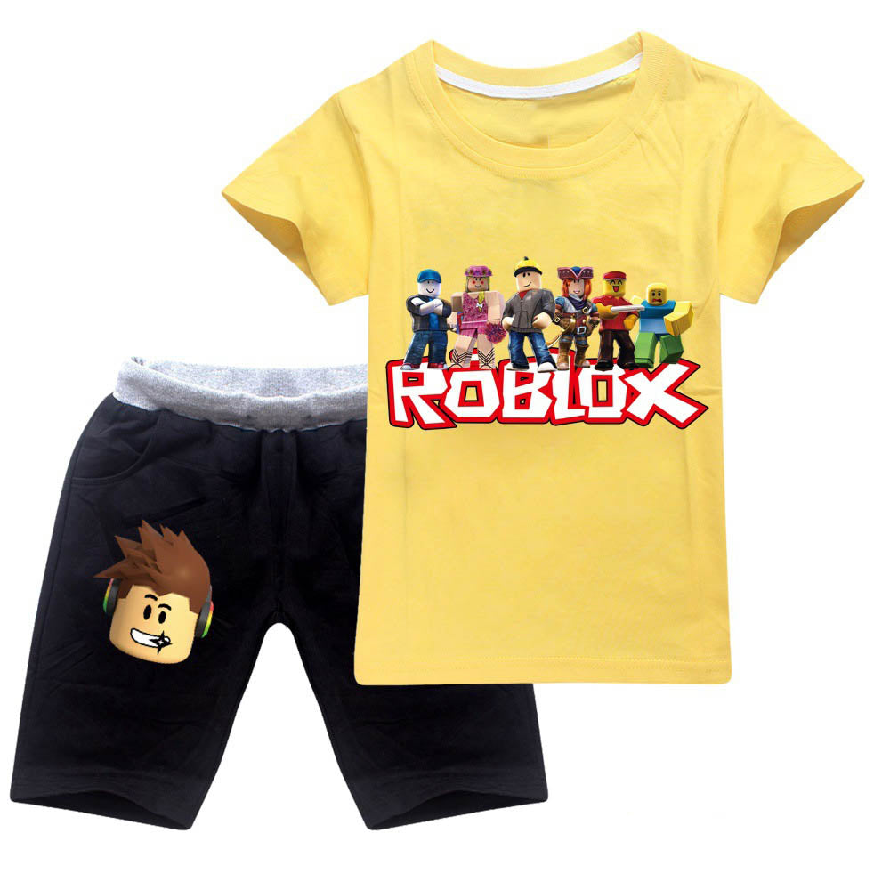 Roblox Kids 2 Pieces Sweatsuit Summer T Shirt And Shorts Cotton Suit Sgoodgoods - clay s cheap clothing roblox