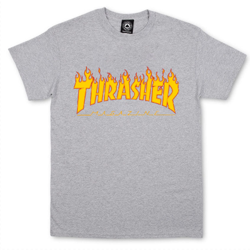 Thrasher Red Flame Print Short Sleeves Tee Sgoodgoods - trasher trasher trasher trasher trasher roblox
