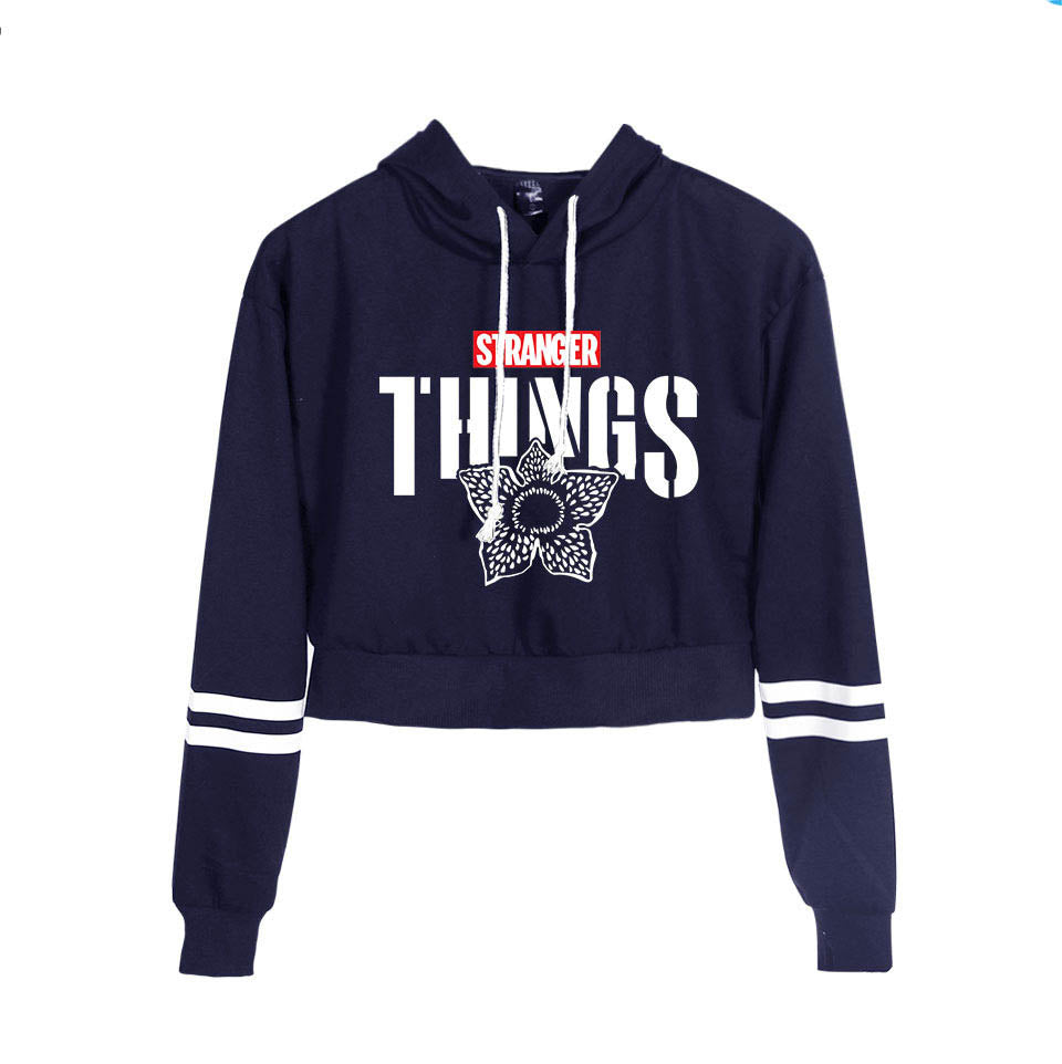 Stranger Things Demogorgon Print Girls Women Fashion Crop Top Hoodie L Sgoodgoods - how to make a demogorgon from stranger things in robloxian