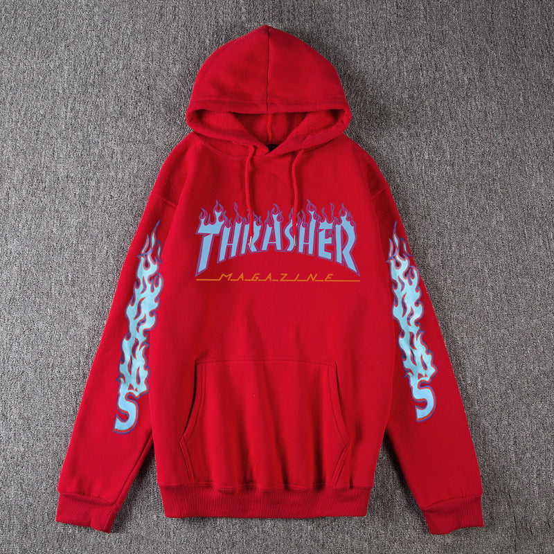 Thrasher Blue Flame Hoodie 2020 Trendy Street Wear Unisex Pullover Swe Sgoodgoods - girl codes roblox thrasher