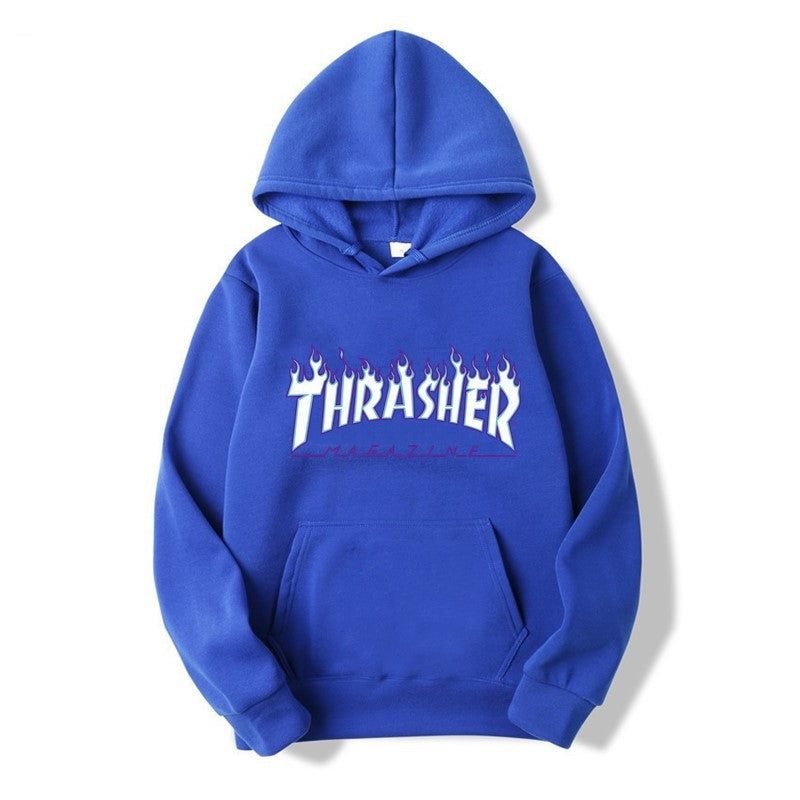 Thrasher Blue Flame Print Adults Youth Unisex Fashion Hoodie Pullover Sgoodgoods - blue thrasher roblox