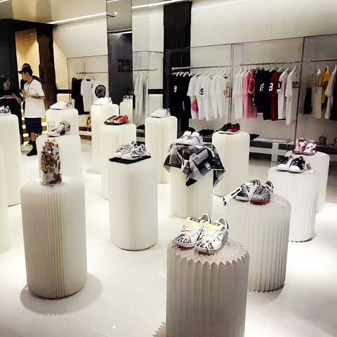 visual merchandising with paper lounge paper furniture