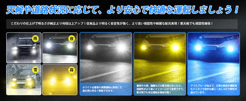 h11 LED フォグランプ、悪天候でも視認性を確保！