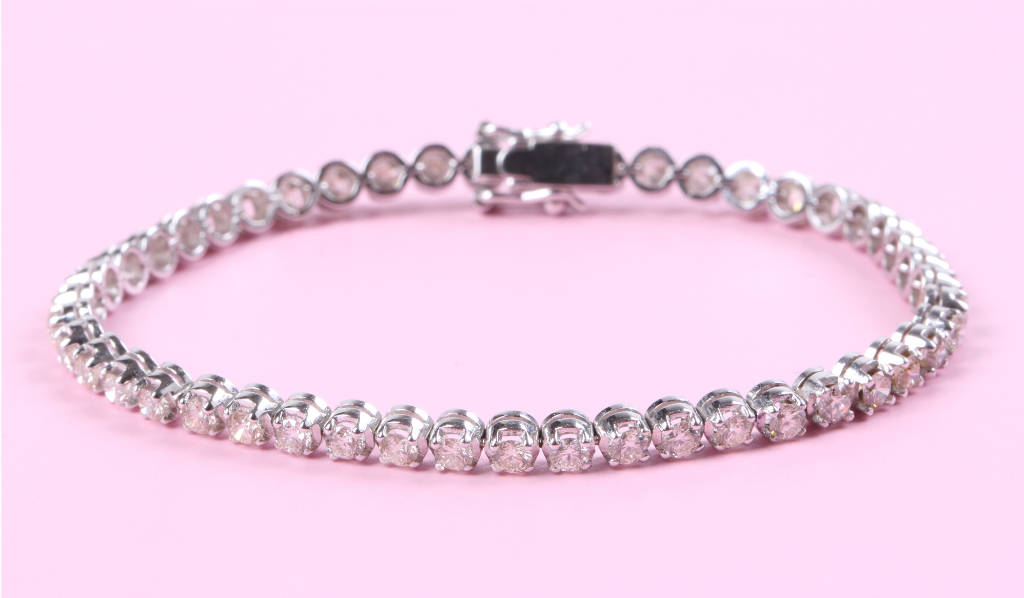 Buy 925 Sterling Silver American Diamond Adjustable Tennis Bracelet for  Women Girls Adjustable online