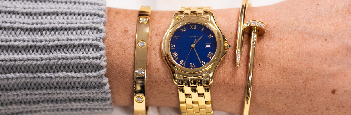 Wrist Stacking Ideas: Panthere De Cartier Watch, Love and Nail