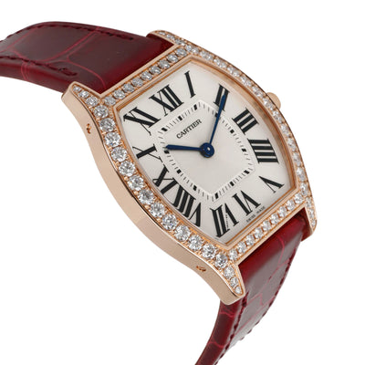 cartier tortue rose gold diamond watch