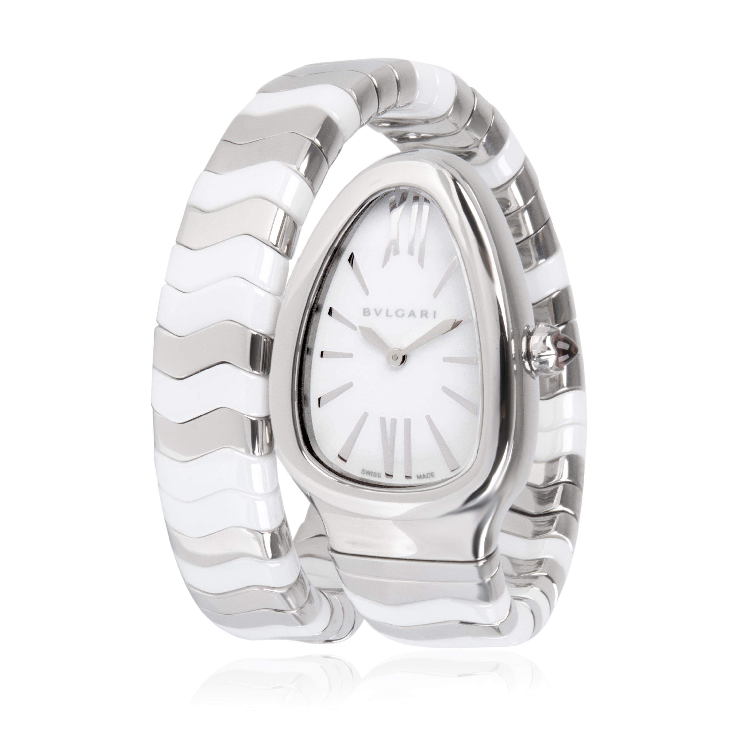 Bulgari Serpenti Spiga SP35S Women's Watch in Stainless Steel/Ceramic –  myGemma| Item #104684