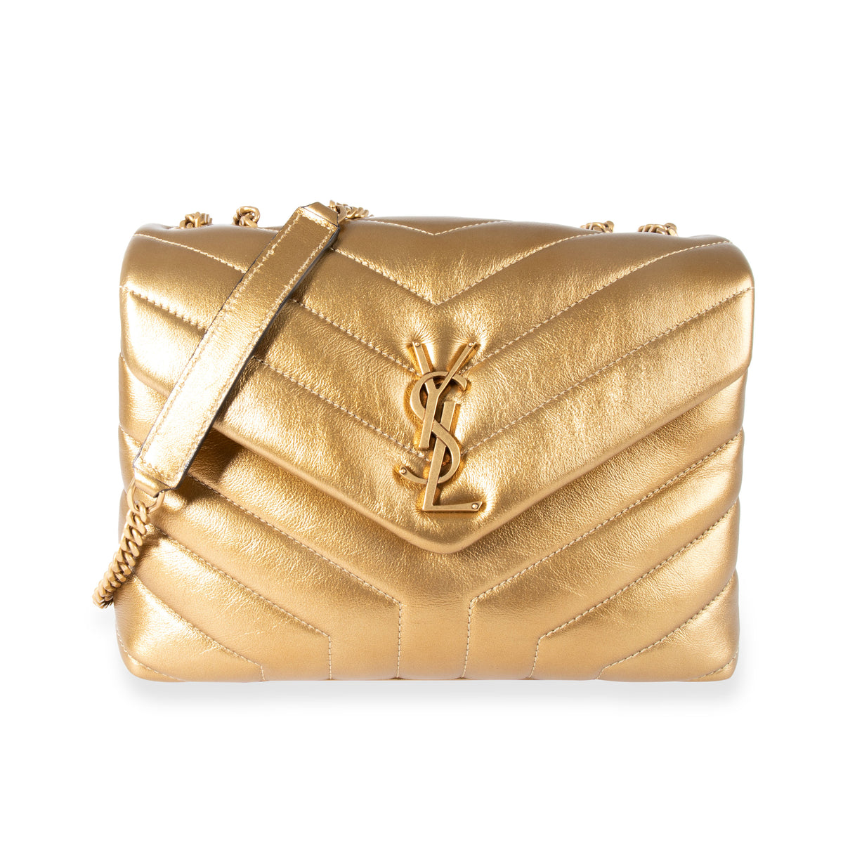 ysl gold shoulder bag