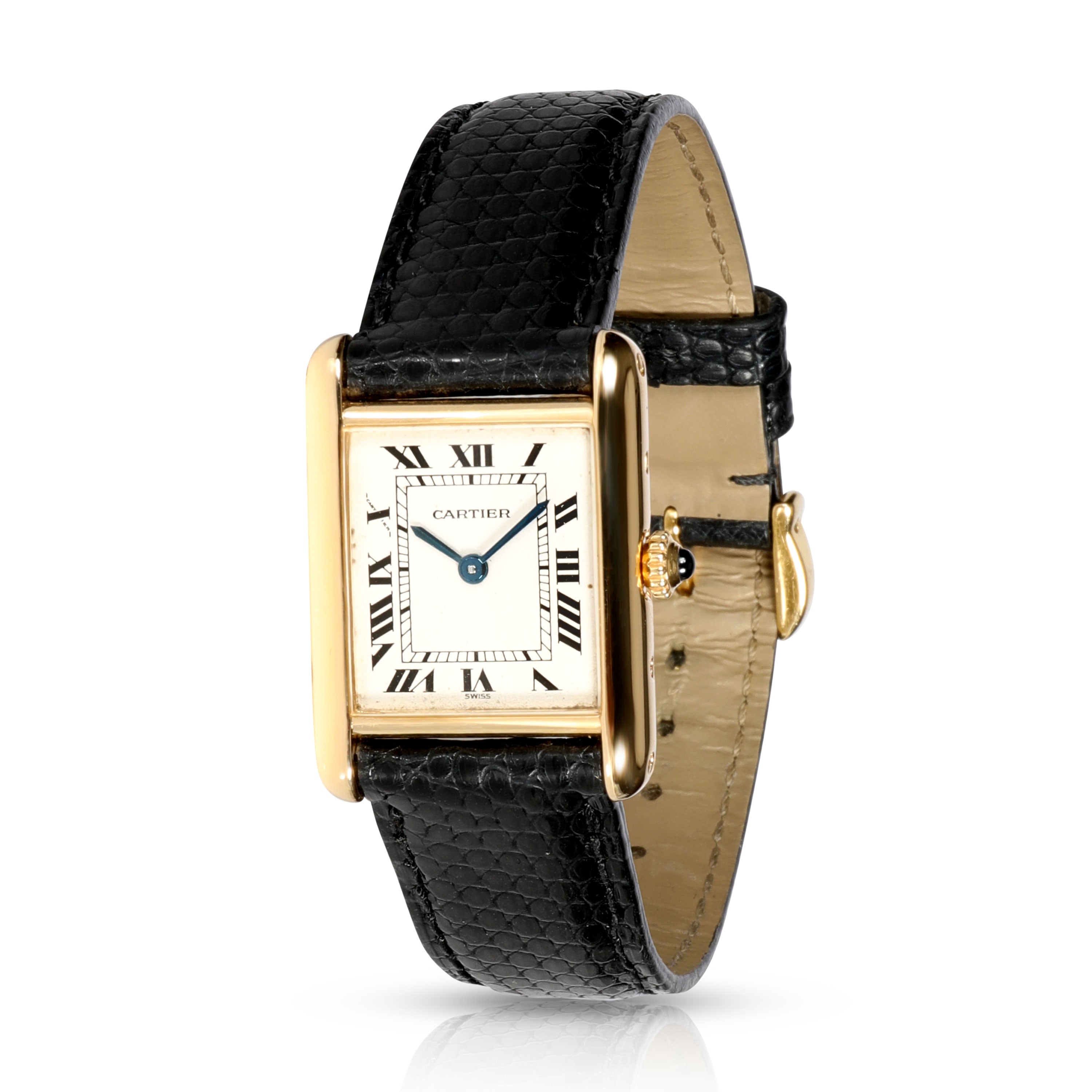 cartier tank louis 18kt yellow gold ladies watch