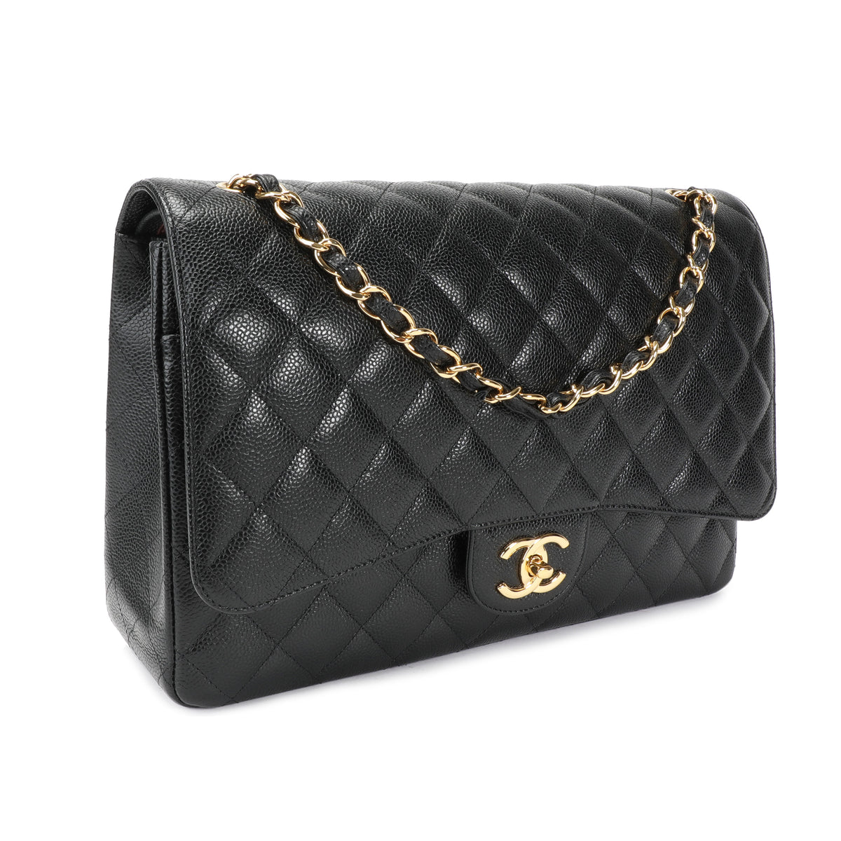 black chanel double flap bag