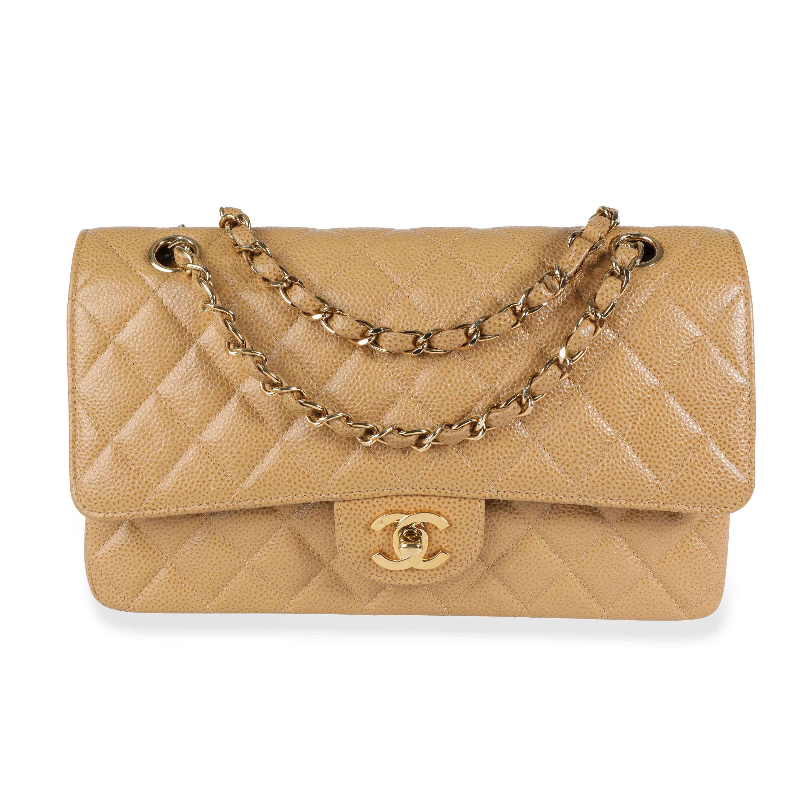 Chanel Tan Caviar Quilted Classic Medium Double Flap Bag by WP Diamonds –  myGemma| Item #106452