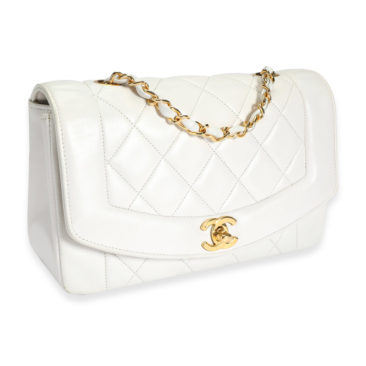 vintage white quilted chanel bag