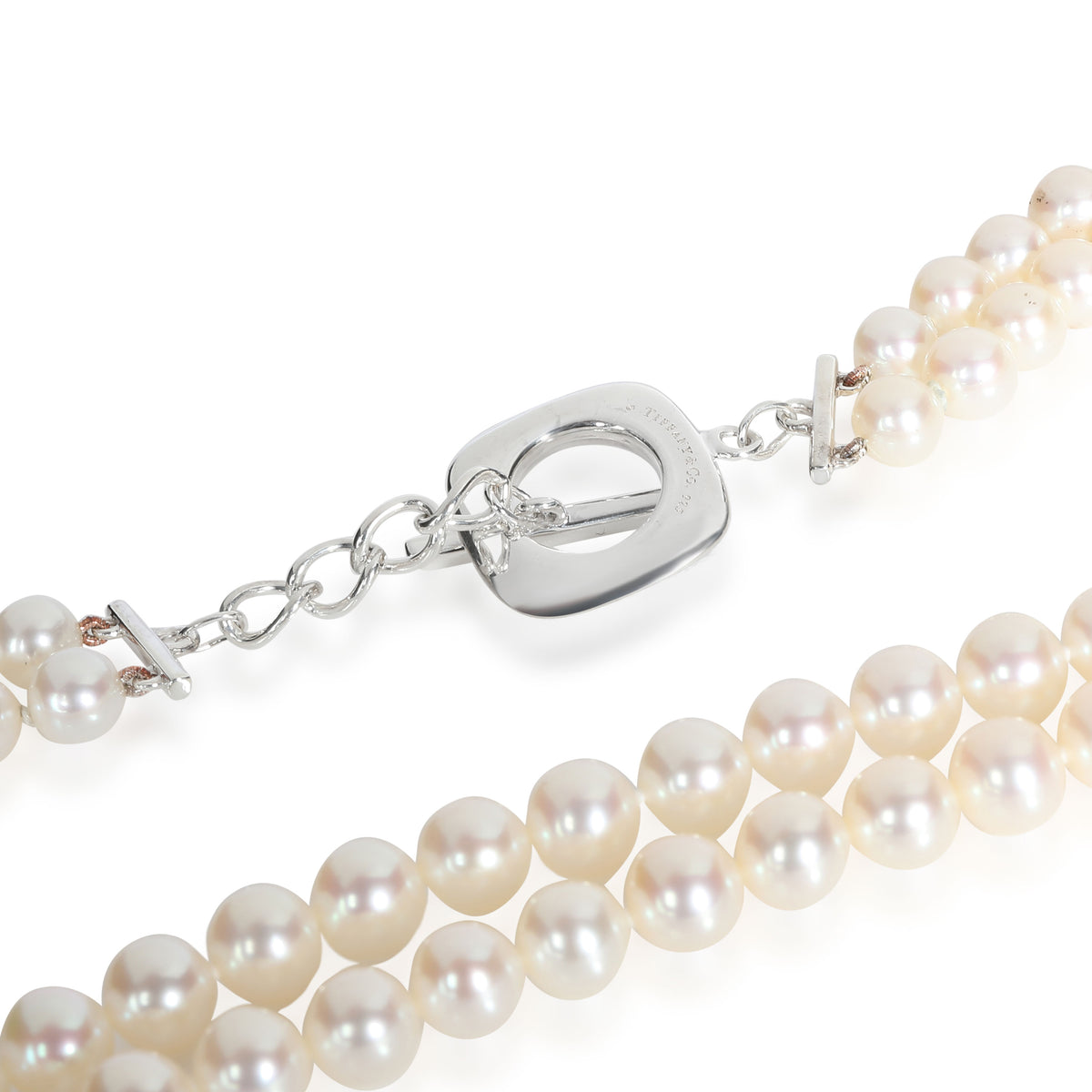 Tiffany & Co. Double Row Pearl Necklace in Sterling Silver by WP ...