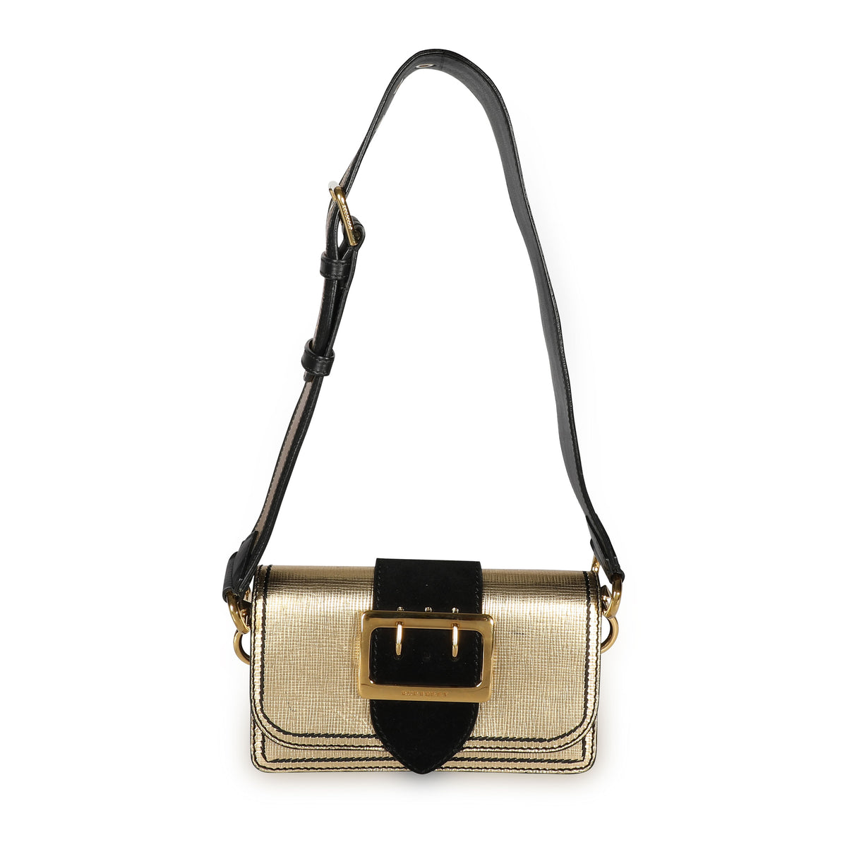 Burberry Gold Metallic Leather & Black Suede Madison Convertible Bag |  myGemma | DE | Item #108691