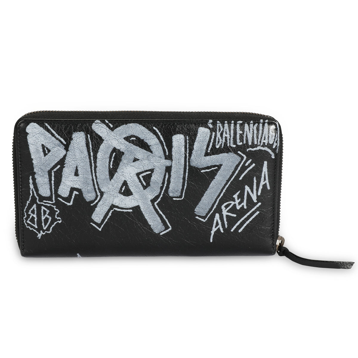 Balenciaga Black & White Graffiti Classic Continental Zip Wallet myGemma | Item #108692