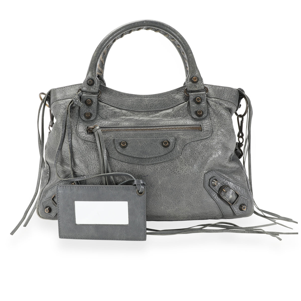 Balenciaga Classic City S Bag with Strap Gray in Lambskin Leather  US