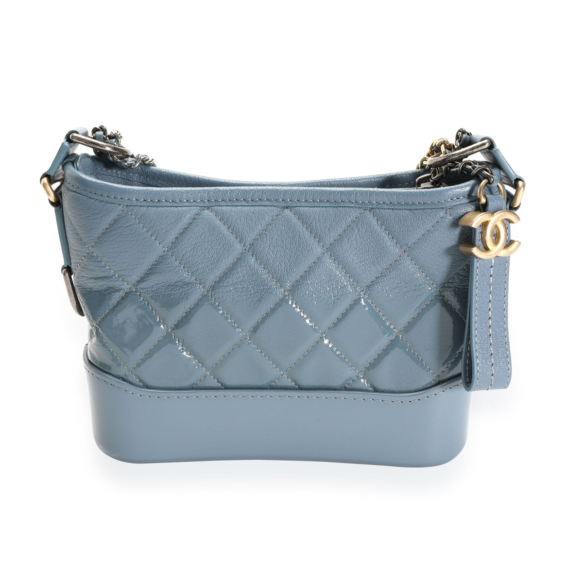 Chanel Blue Ombré Quilted Patent Leather  Aged Calfskin Small Gabrielle  Hobo  myGemma  QA  Item 112458