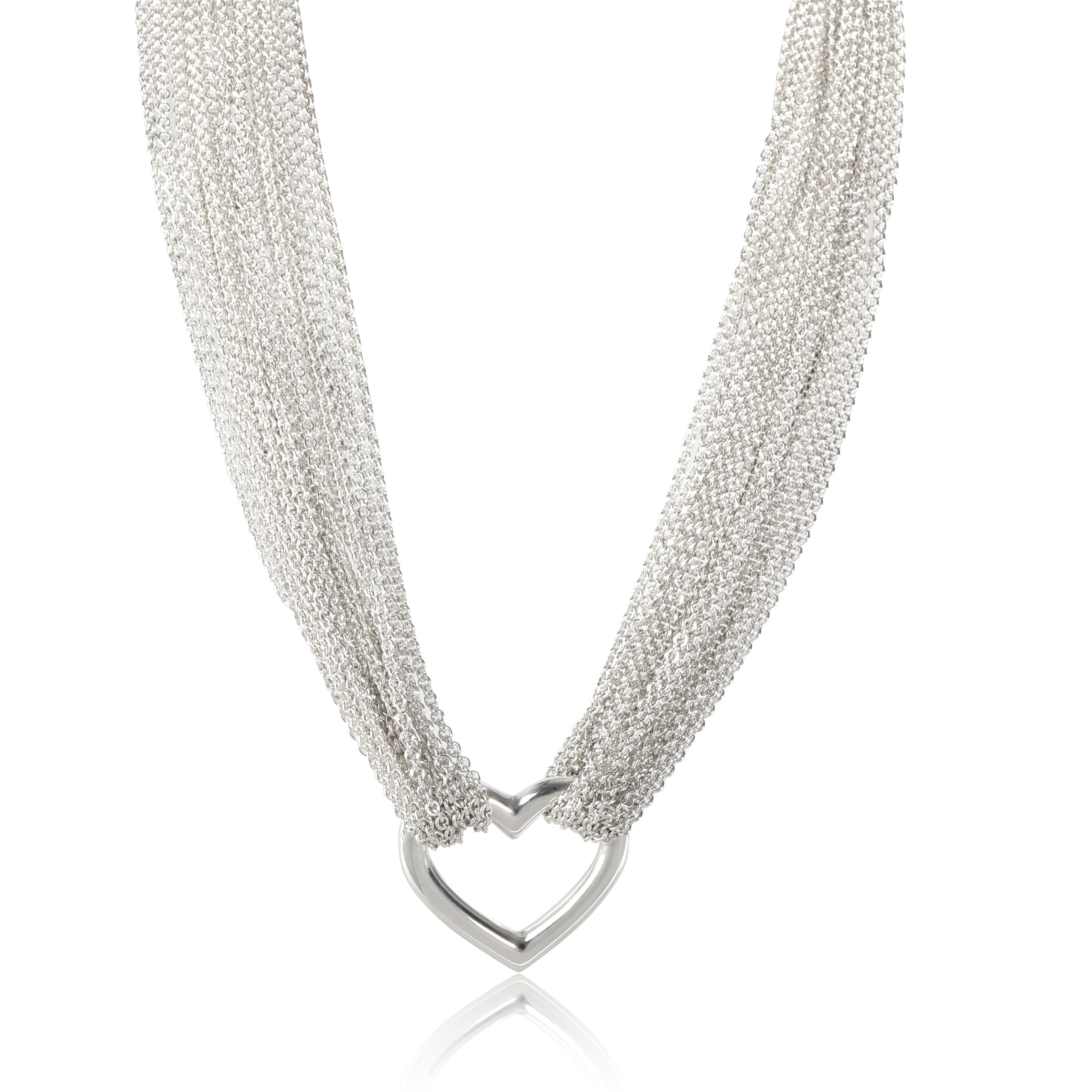 tiffany multi strand heart necklace