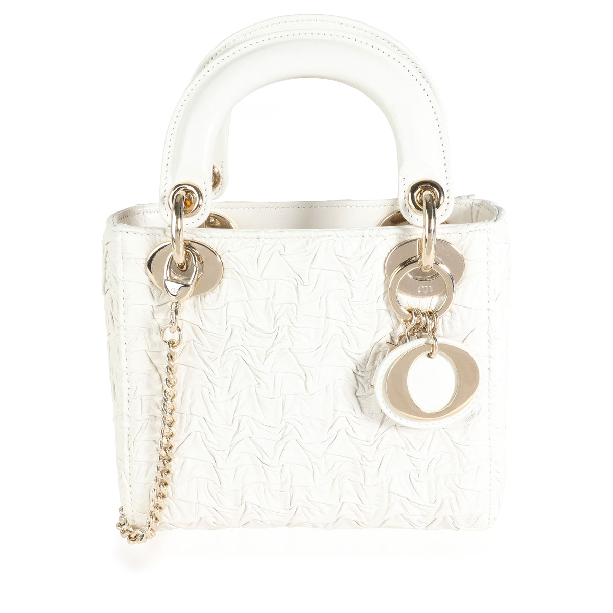 white mini lady dior bag