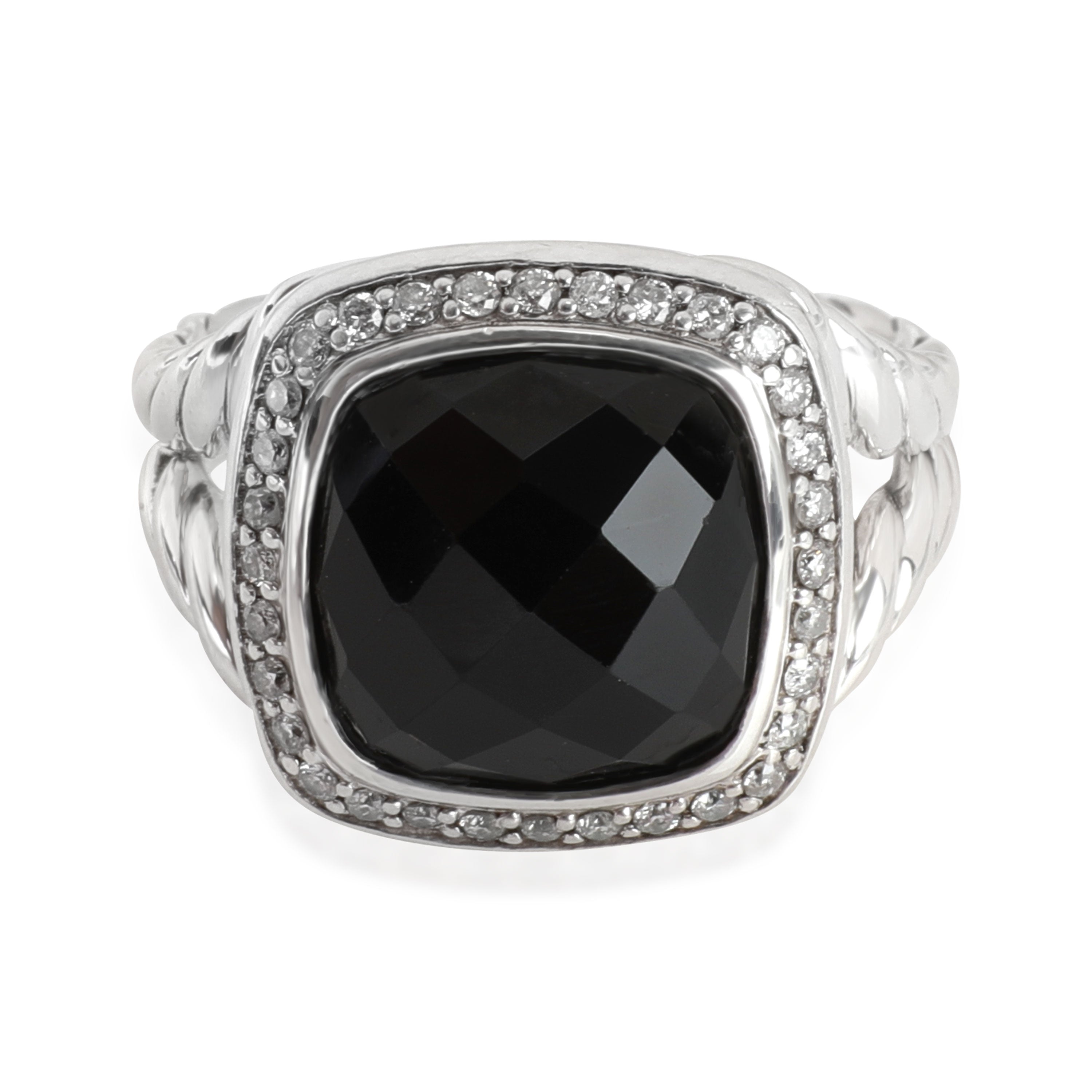David Yurman Albion Diamond & Black Onyx Ring in Sterling Silver | Barnebys
