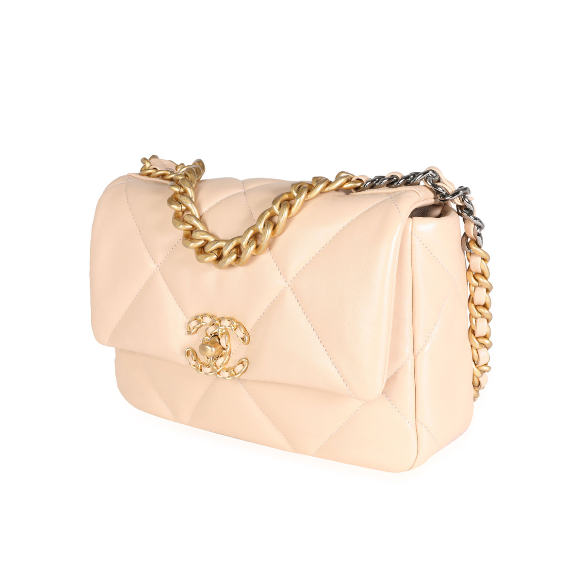 chanel 19 medium beige