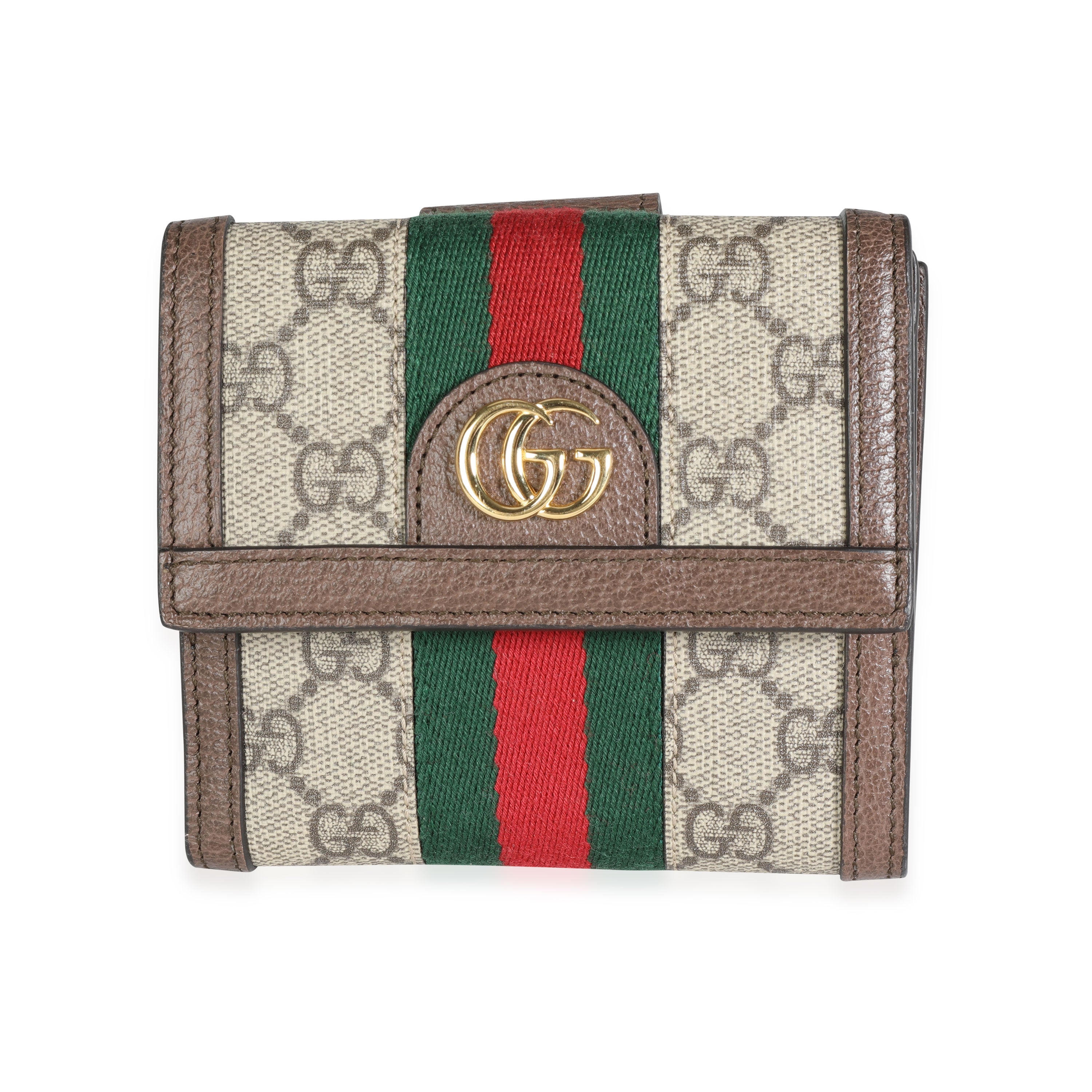 Gucci GG Supreme & Web Ophidia French Flap Wallet | Barnebys
