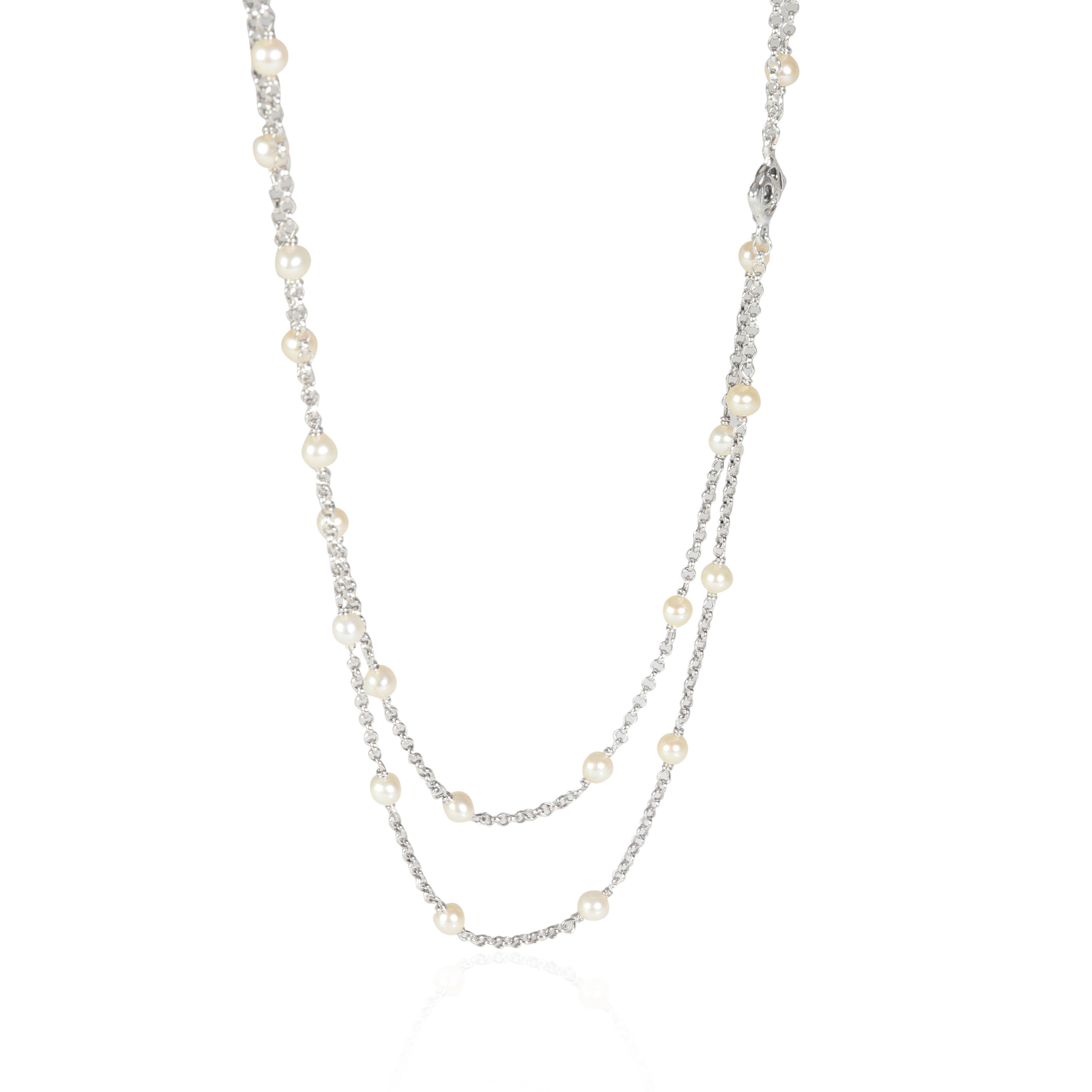 David Yurman Pearl Station Necklace in Sterling Silver | Barnebys