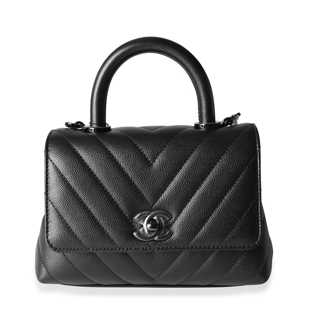 Chanel Quilted Mini Square Flap Bag So Black Caviar Incognito  Coco  Approved Studio