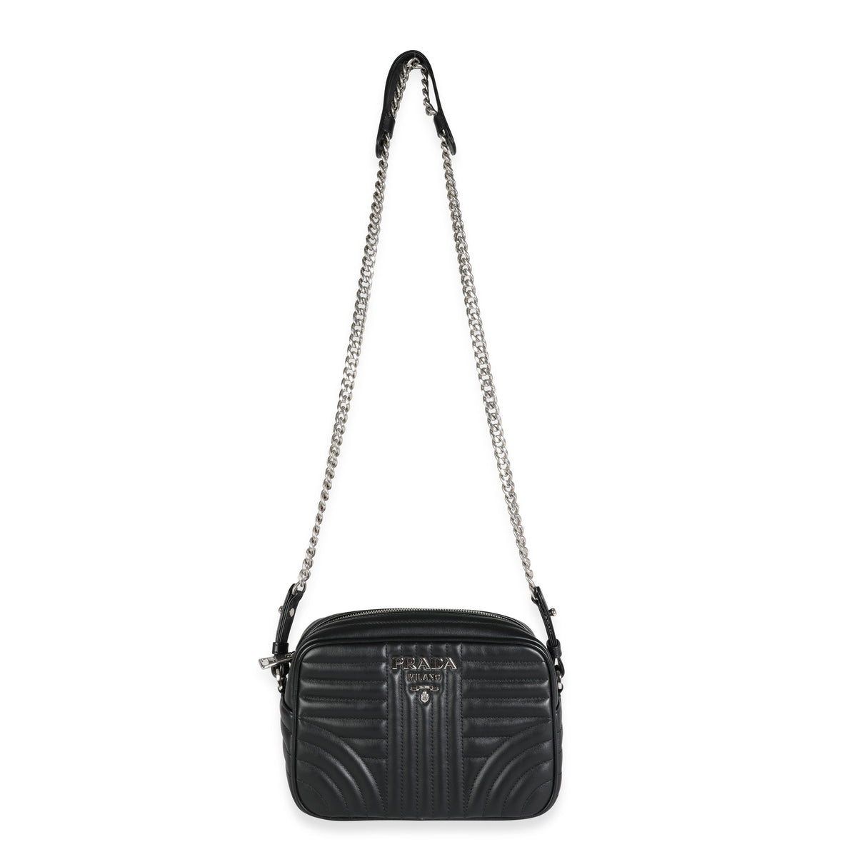 Prada Nero Soft Calfskin Impunture Diagramme Crossbody Bag | myGemma ...