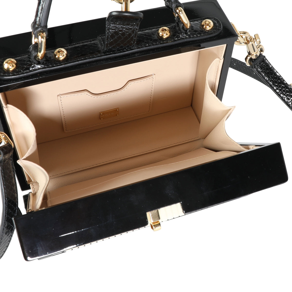 Dolce & Gabbana Hand Painted Wooden Piano Box Bag with Snakeskin Strap |  myGemma | Item #115755