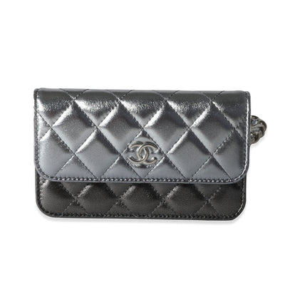 Chanel Black Quilted Lambskin Double Pocket Zip Around iPad Case, myGemma