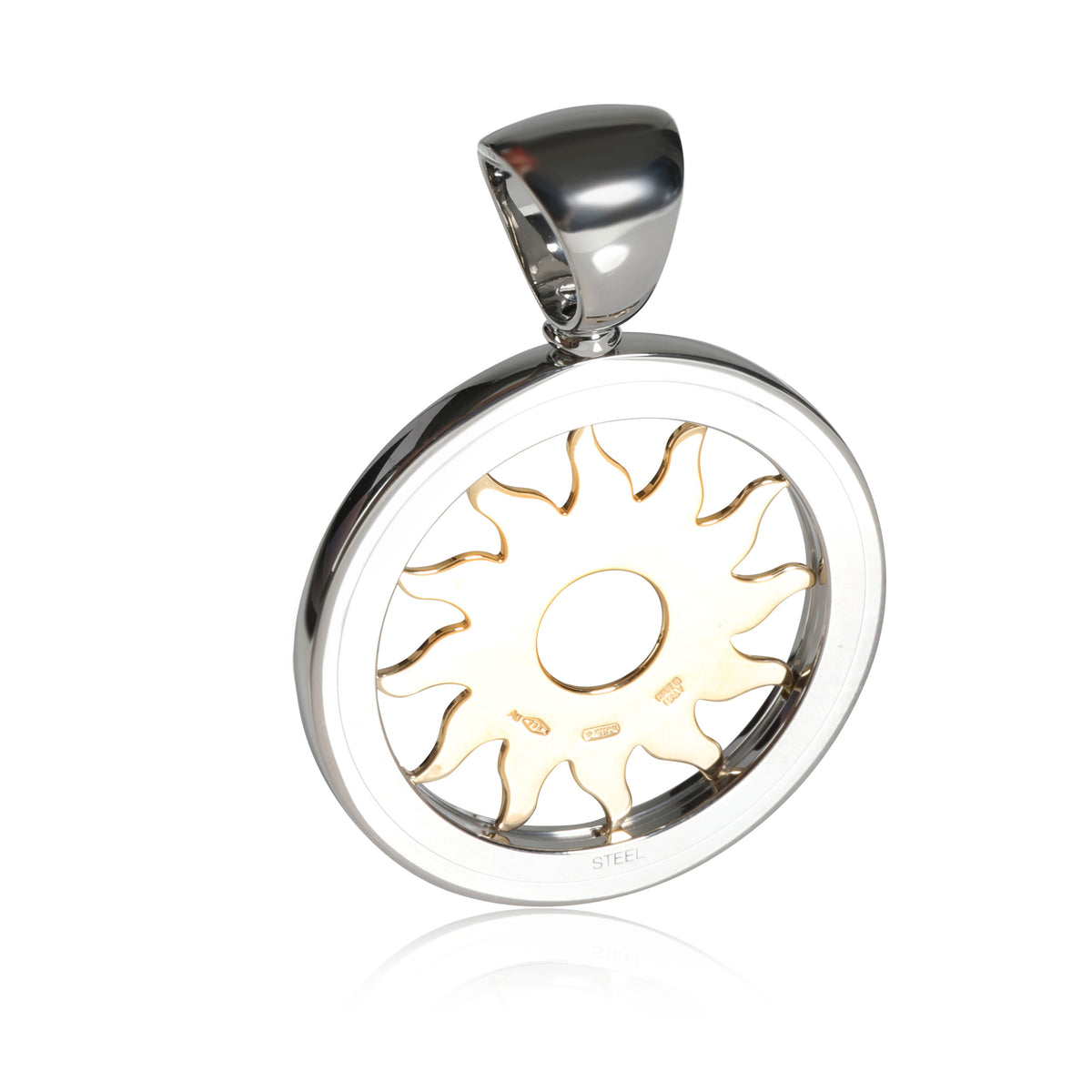 Bvlgari Tondo Sun Pendant in 18k Yellow Gold/Steel | myGemma | JP | Item  #116758