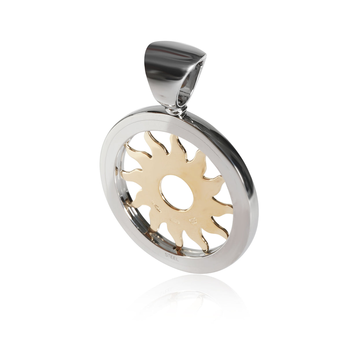 Bvlgari Tondo Sun Pendant in 18k Yellow Gold/Steel | myGemma | JP | Item  #116758