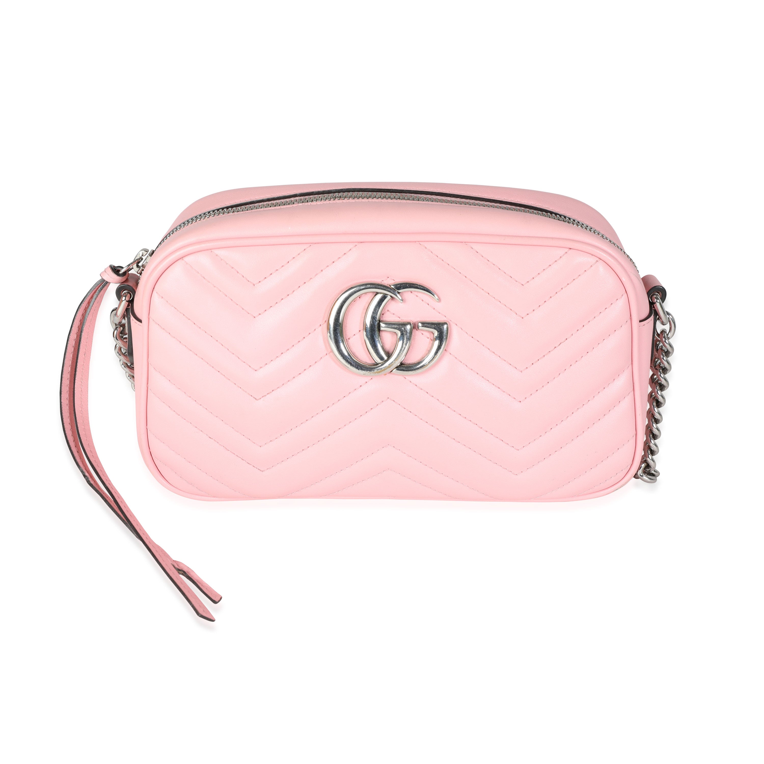 Gucci GG Marmont Card Case Matelasse Light Pink in Leather with Antique  Gold-tone - US