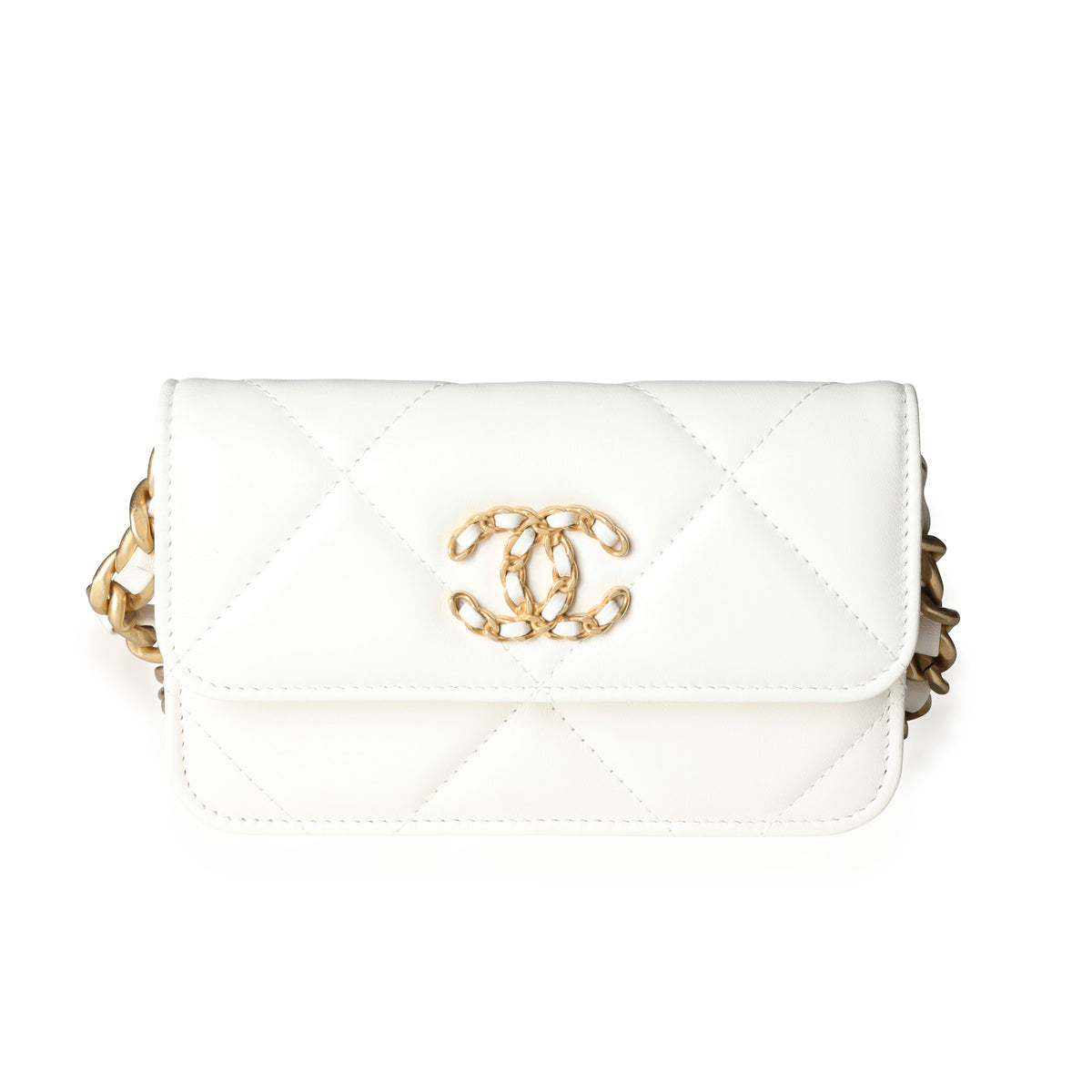 Chanel  Classic Flap Bag  Mini Rectangular  White Lambskin  CGHW   Brand New  Bagista