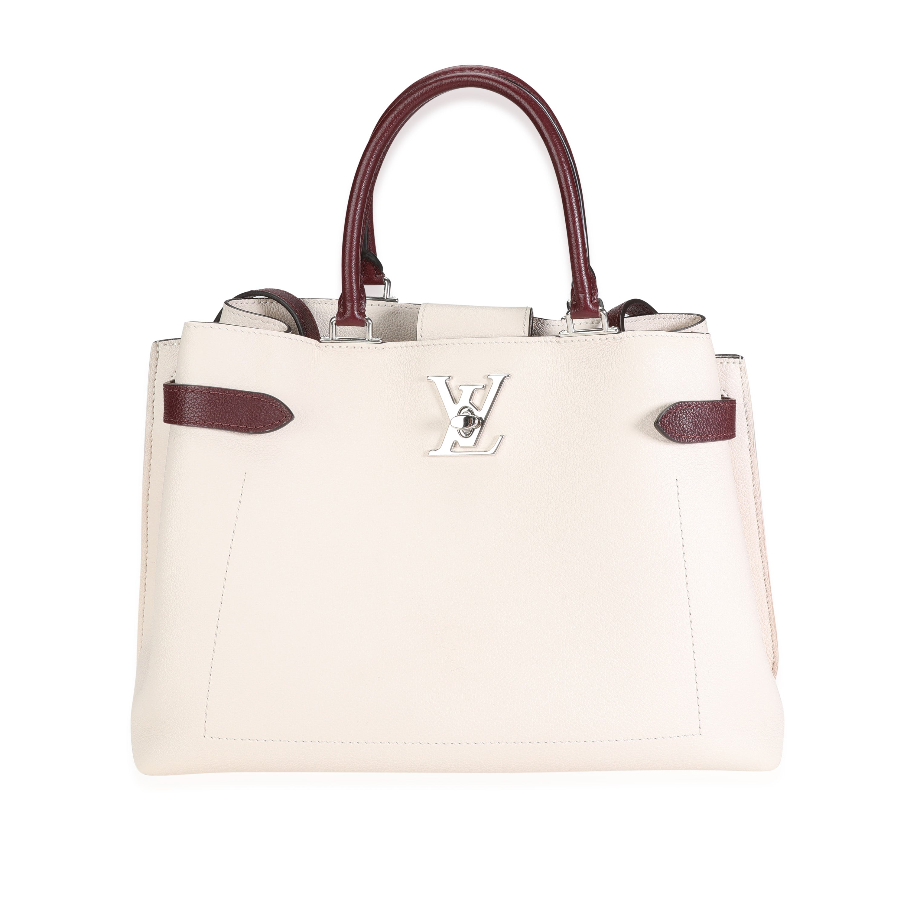 Louis Vuitton Cream & Burgundy Grained Calf Leather Lockme Day Bag, myGemma, CH