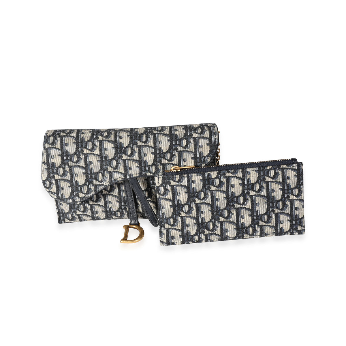 DIOR SADDLE WALLET Blue Dior Oblique Jacquard  Hàng hiệu 11 HVip