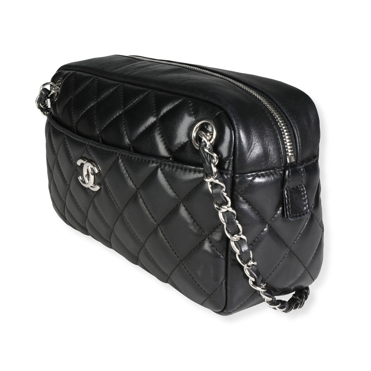 Chanel Red Quilted Lambskin Classic Camera Bag Tassel