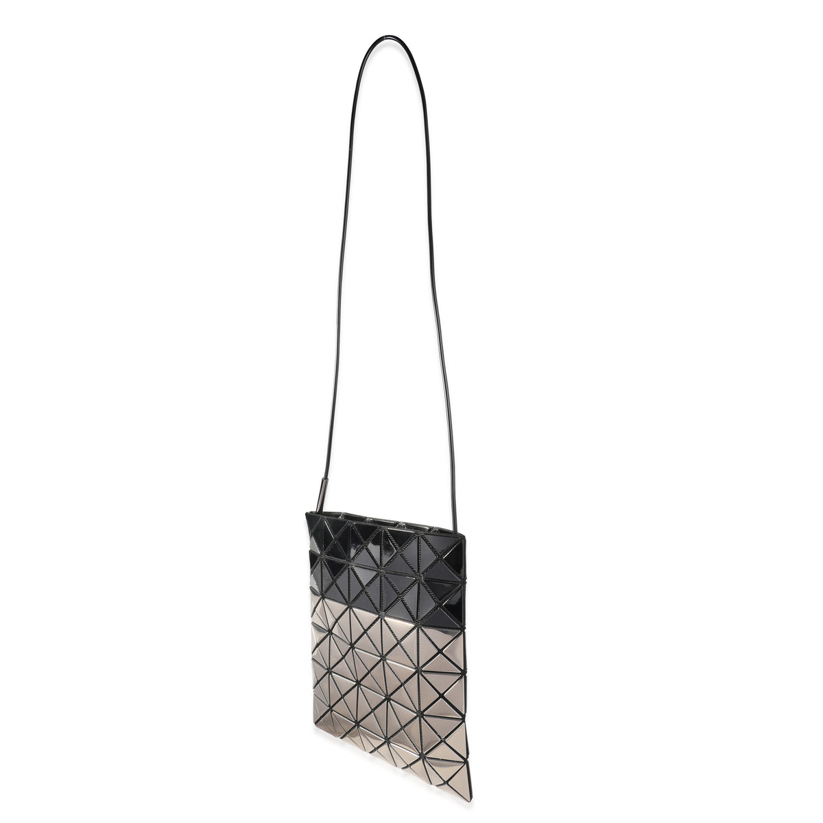 Bao Bao Issey Miyake Gray & Silver Vinyl Prism Mini Pochette Matte ...