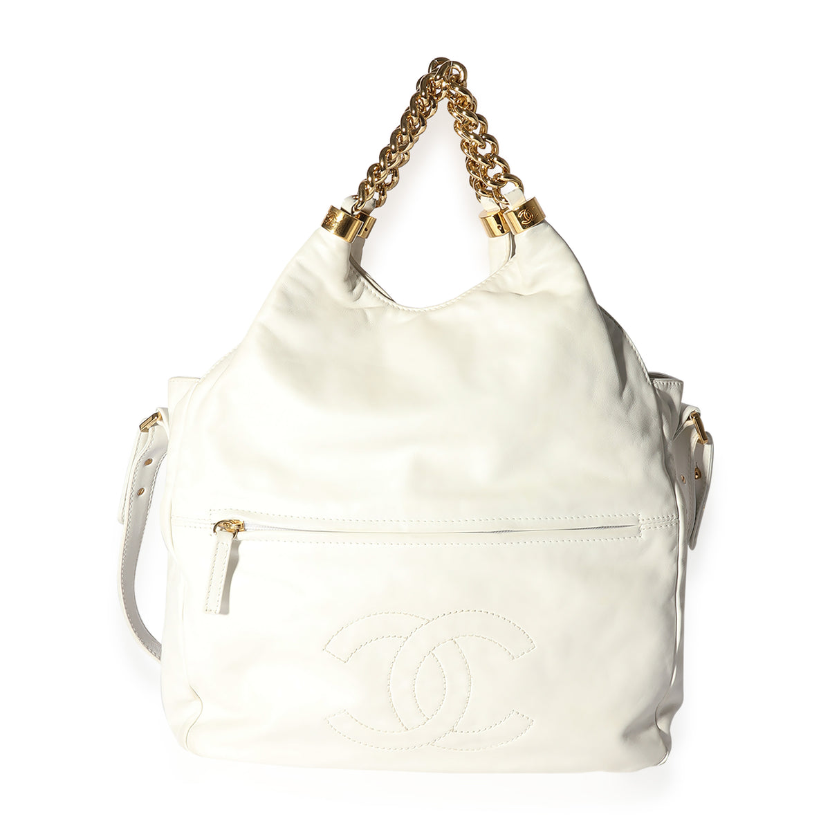 Chanel Cream Lambskin Rodeo Drive Medium Hobo | myGemma | Item #118162