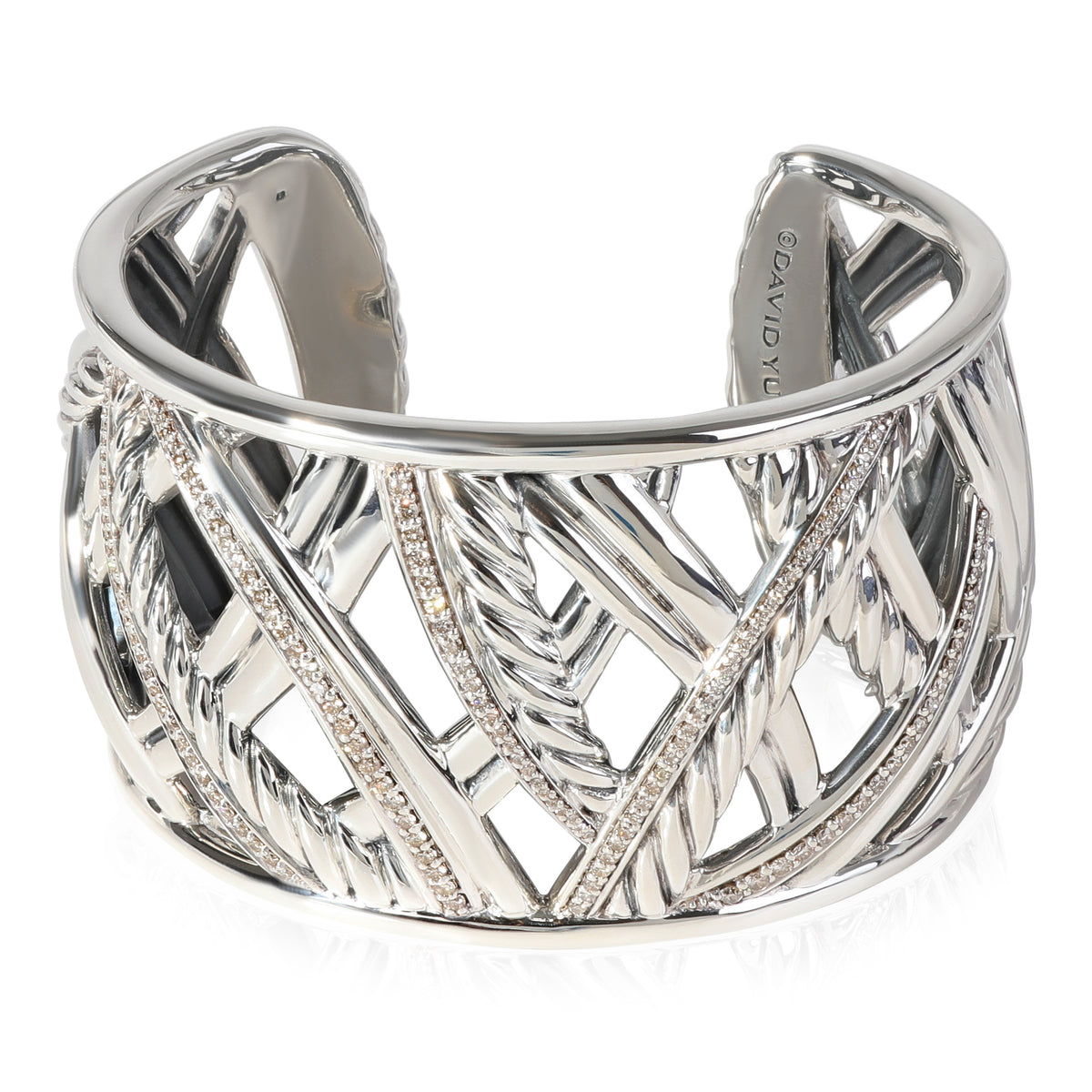 David Yurman Papyrus Diamond Cuff in Sterling Silver 1.15 CTW | myGemma ...