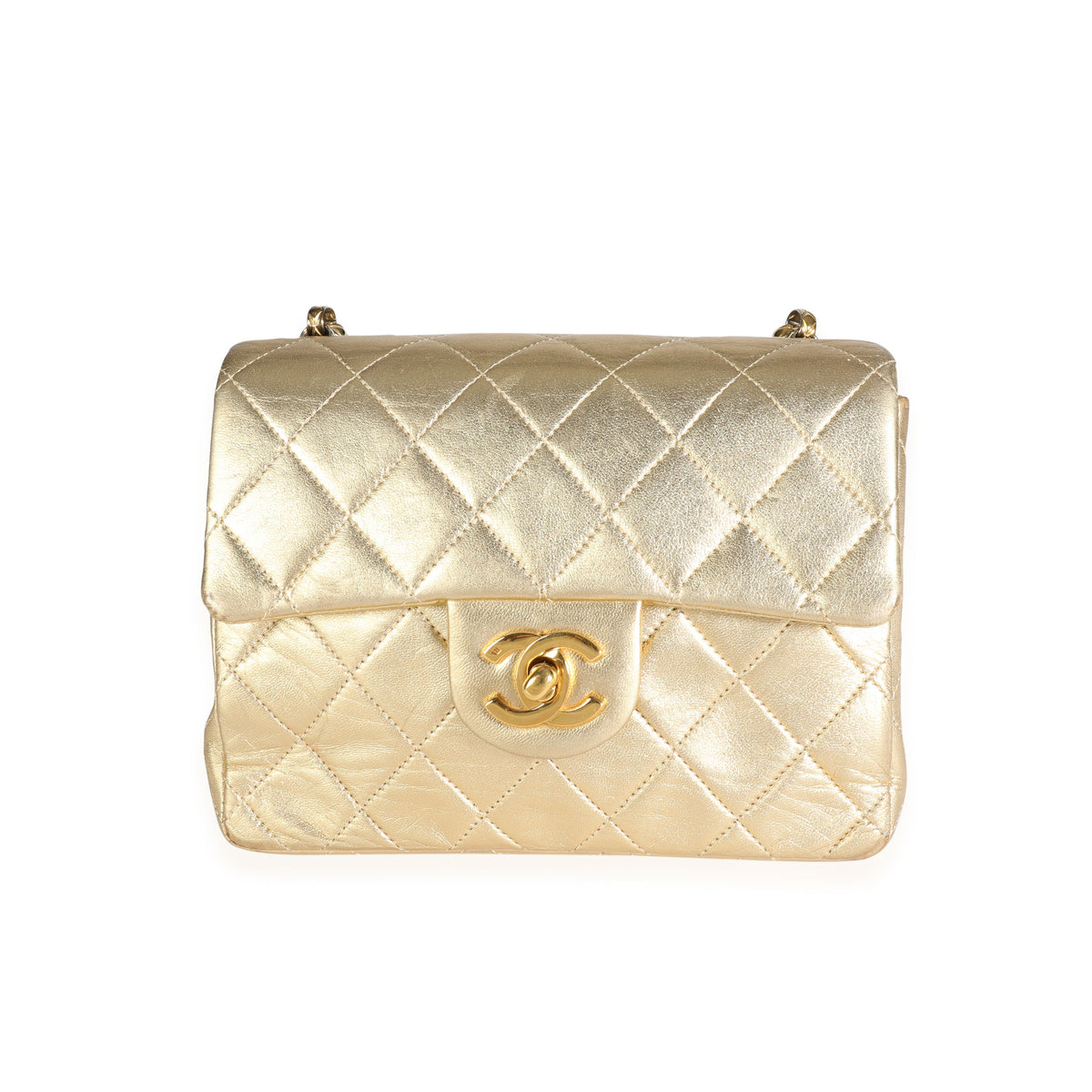 Chanel Vintage Gold Quilted Lambskin Micro Flap Bag Gold Hardware  19891991 Available For Immediate Sale At Sothebys