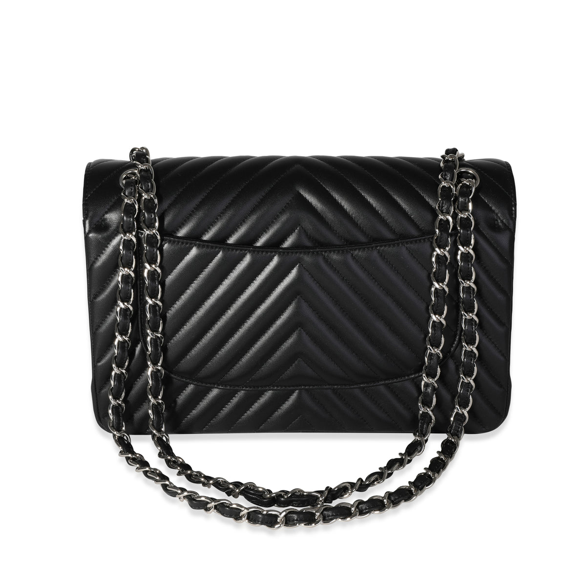 Chanel Black Chevron Quilted Classic Jumbo Double Flap | myGemma | Item ...