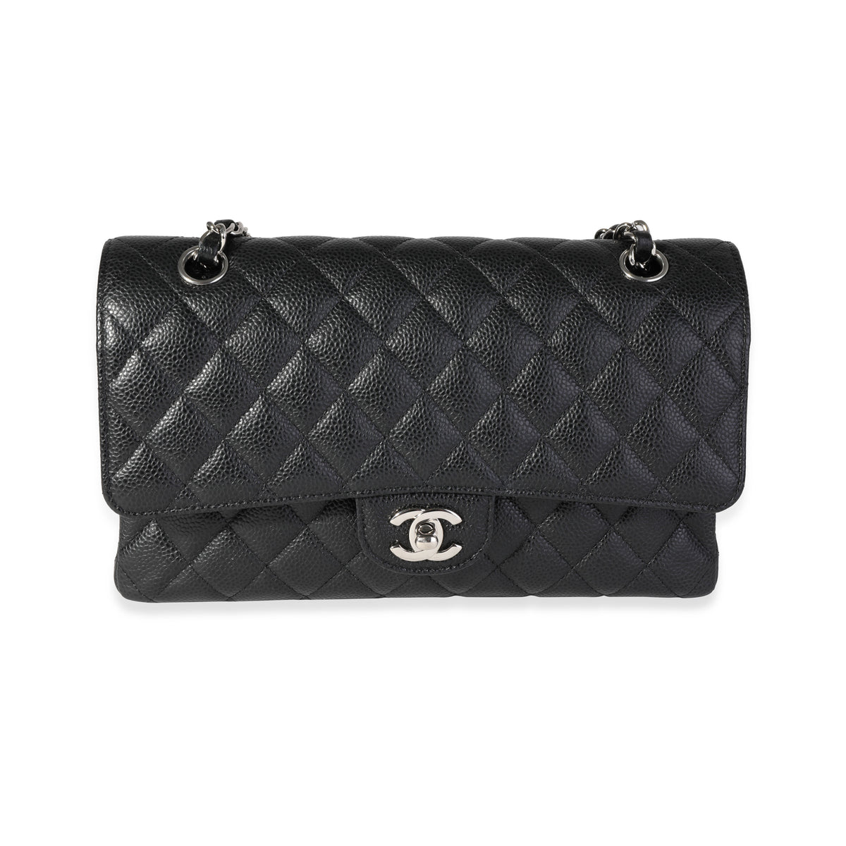 Chanel Classic Flap Bag Medium Black Gold  Nice Bag