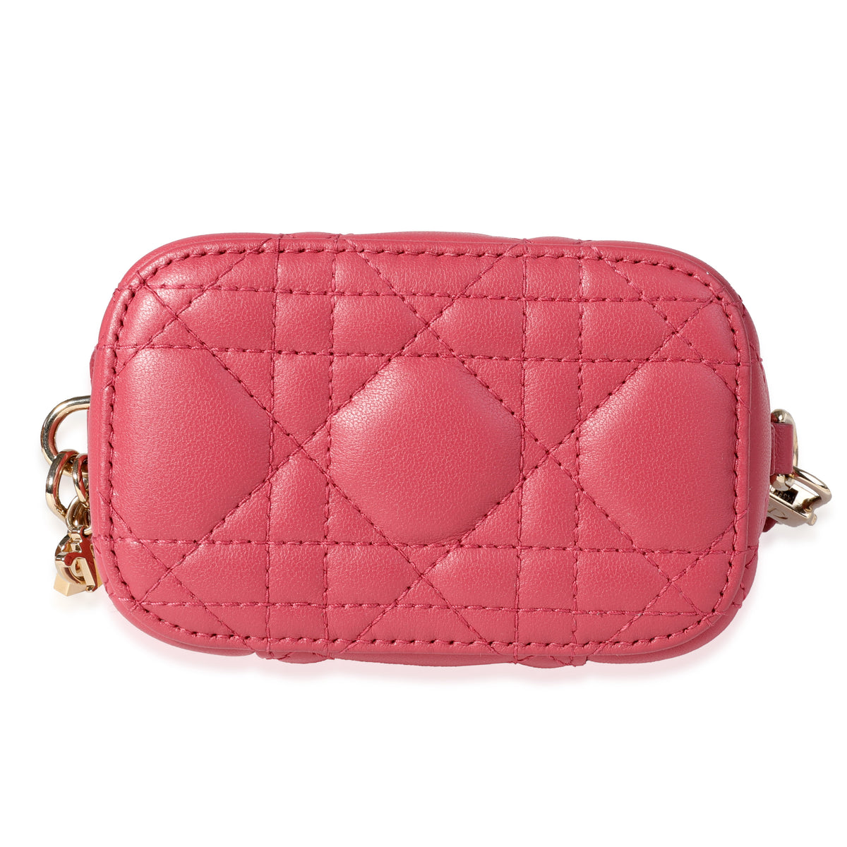 Dior Mauve Cannage Quilted Lambskin Lady Dior Micro Vanity Bag