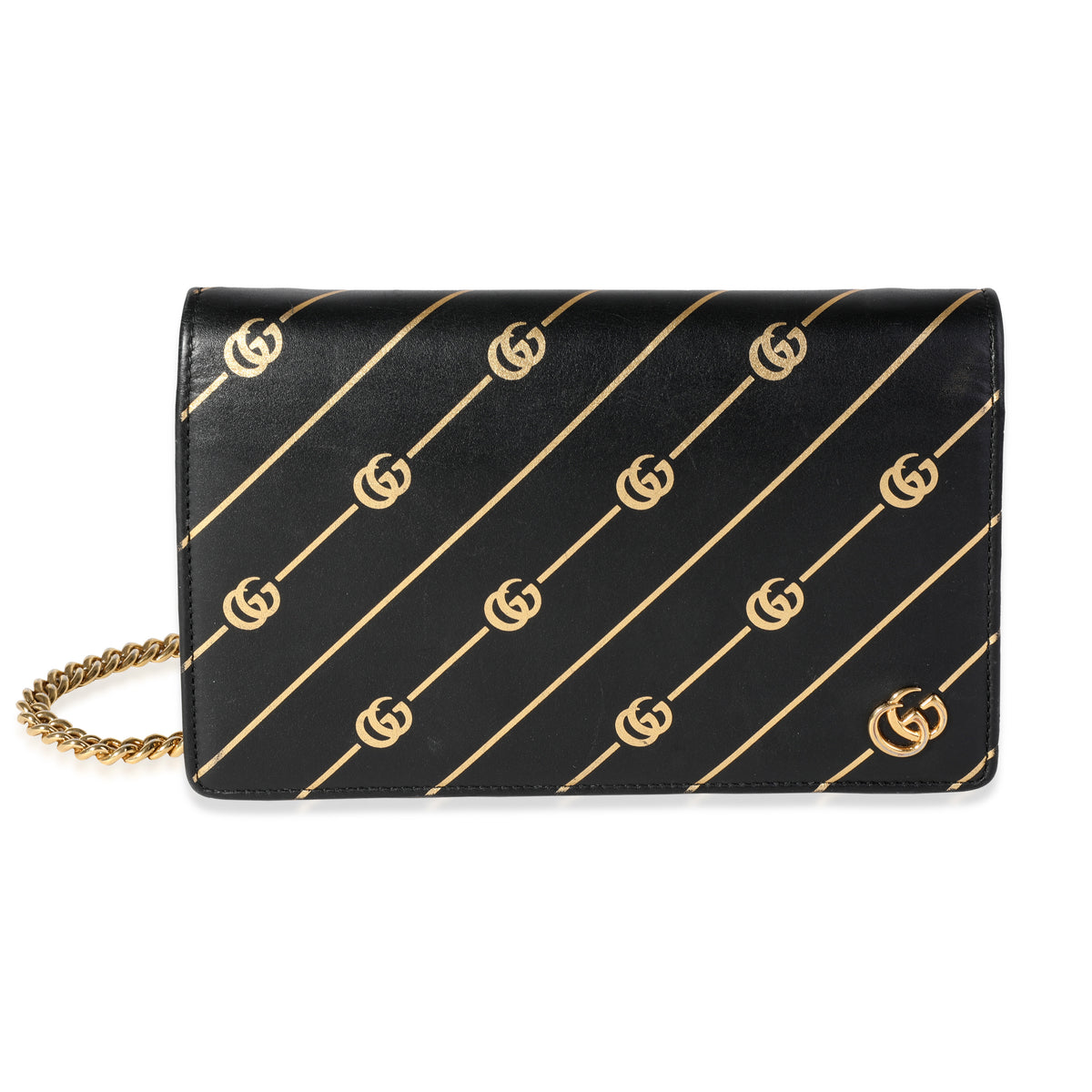 gucci black and gold wallet