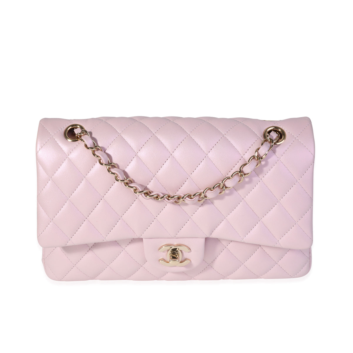 CHANEL 20B Iridescent Ivory Medium Classic Double Flap  eurotrash