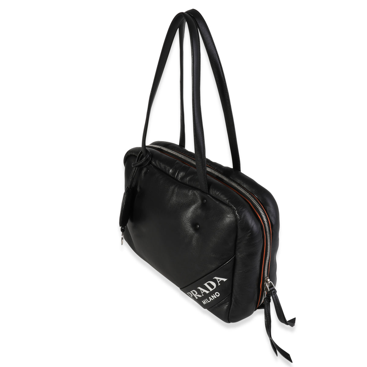 Prada Black Puffy Lambskin Shoulder Bag | myGemma | Item #119984